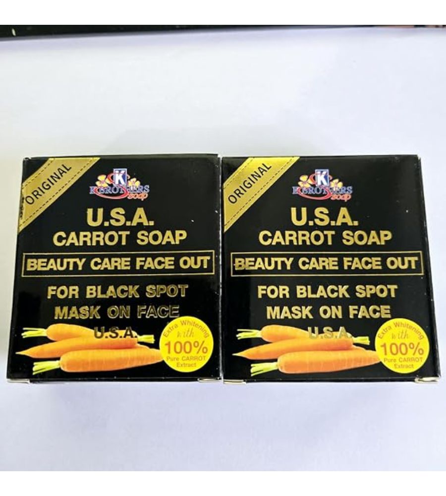 10 K.BROTHERS USA CARROT SOAP BEAUTY CARE FACE OUT SOAP 120g x 2 - Image 1
