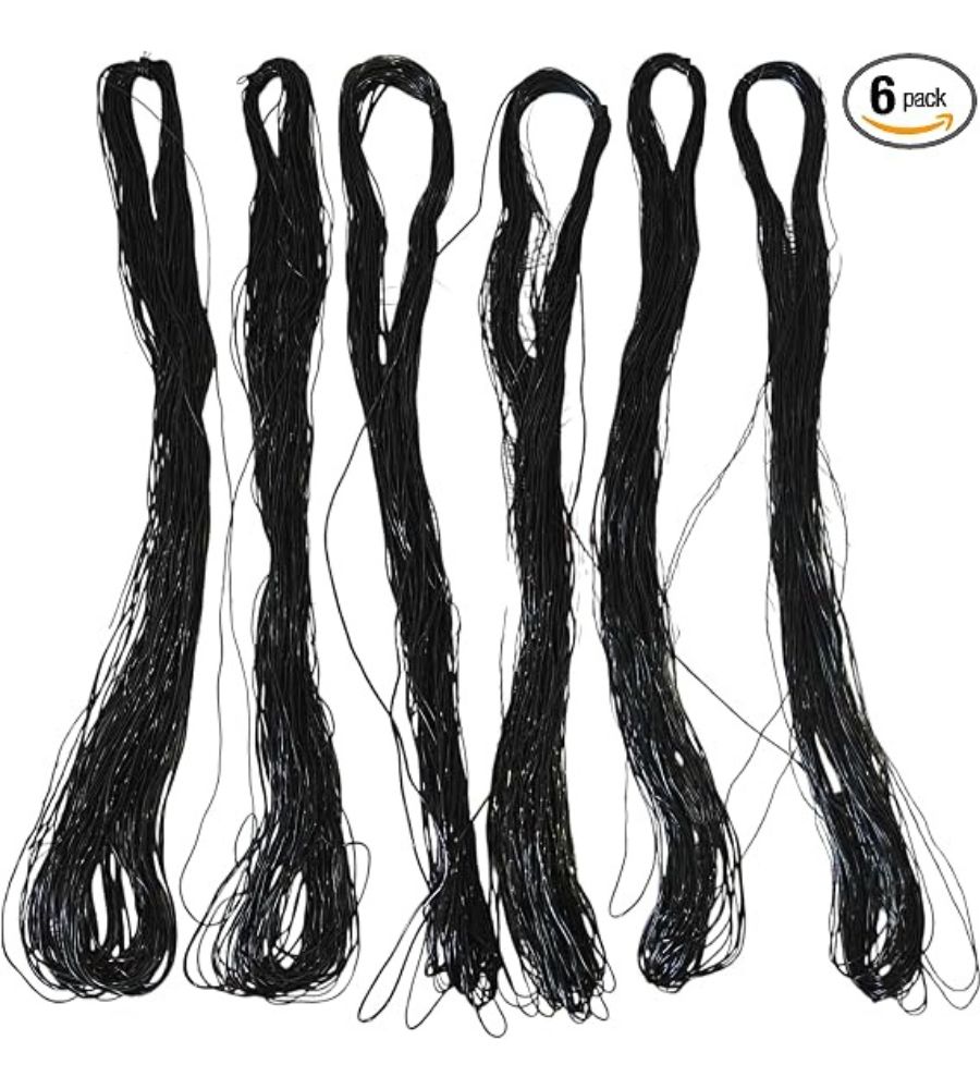 11 African Threading Black Rubber Thread Stretching Natural Afro Hair Style - one bundle is 6 sets - Image 1
