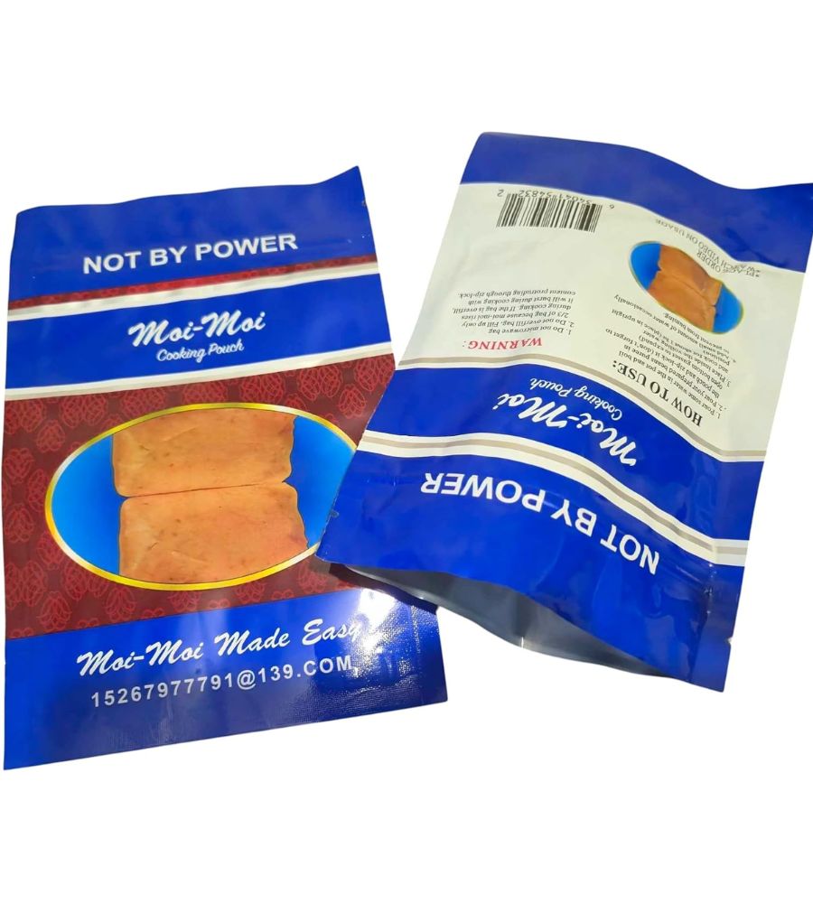 13 Not By Power Moi Moi Cooking Pouch (Pack of 50) - Non-Toxic BPA-Free, Aluminum Stand Up Pouches, Great for Moi Moi/Moin Moin, Okpa, Ekuru, and Ofada - Image 1