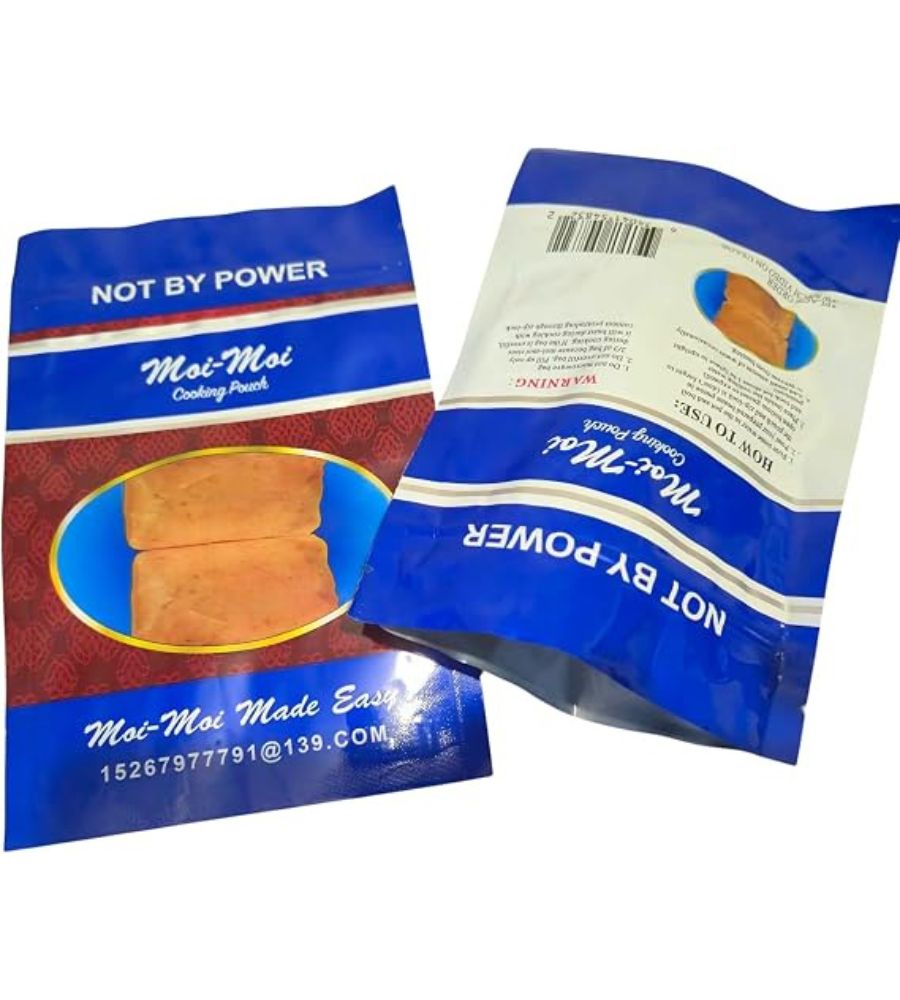 15 Not By Power Moi Moi Cooking Pouch (Pack of 20) - Non-Toxic BPA-Free, Aluminum Stand Up Pouches, Great for Moi Moi/Moin Moin, Okpa, Ekuru, and Ofada - Image 1