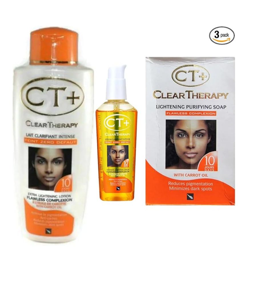 17 CT+ Clear Therapy Lightening Lotion Extra + Soap + Carrot Oil Serum (Pack of 3) - Image 1
