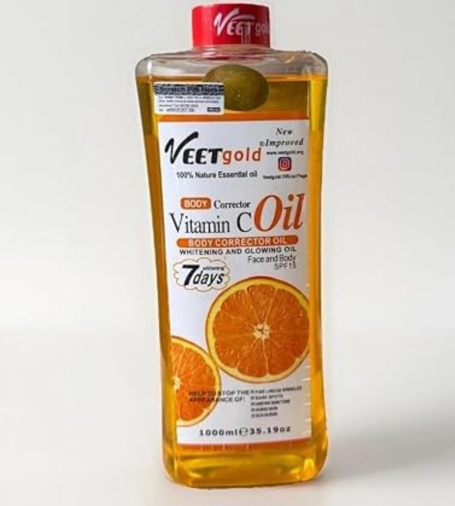 3 VEETGOLD BODY CORRECTOR VITAMIN C WHITENING & GLOWING OIL 1000ML - Image 1