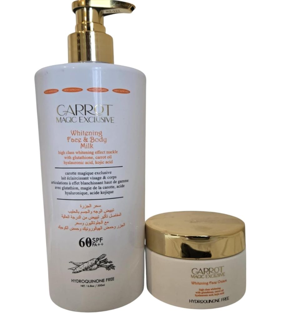 30 Carrot Magic Exclusive Whitening Face & Body Milk With SPF 60-500 ml And Face Cream 50g - Image 1