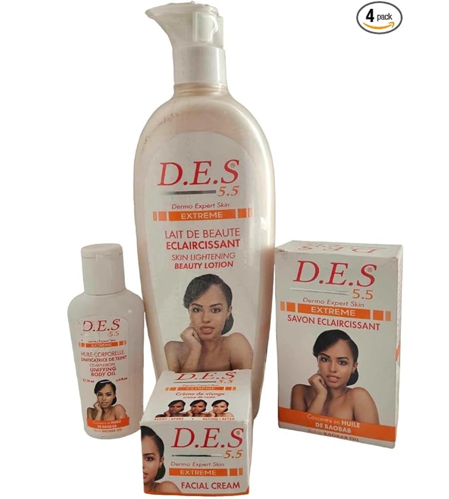 4 D.E.S 5.5 Rich in Natural Baobab Oil Combo Body lotion 500ml ,Serum 70ml, Soap, Face Cream 35ml (4 In 1) - Image 1