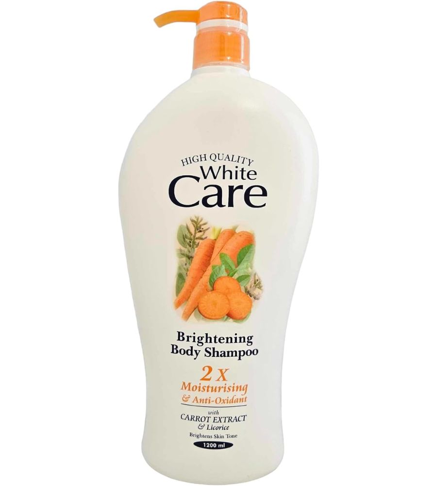 6 White Care Brightening Body Shampoo 2X Moisturising & Anti-Oxidant, Body Wash 1200ml Enriched with Carrot Extract and Licorice. - Image 1