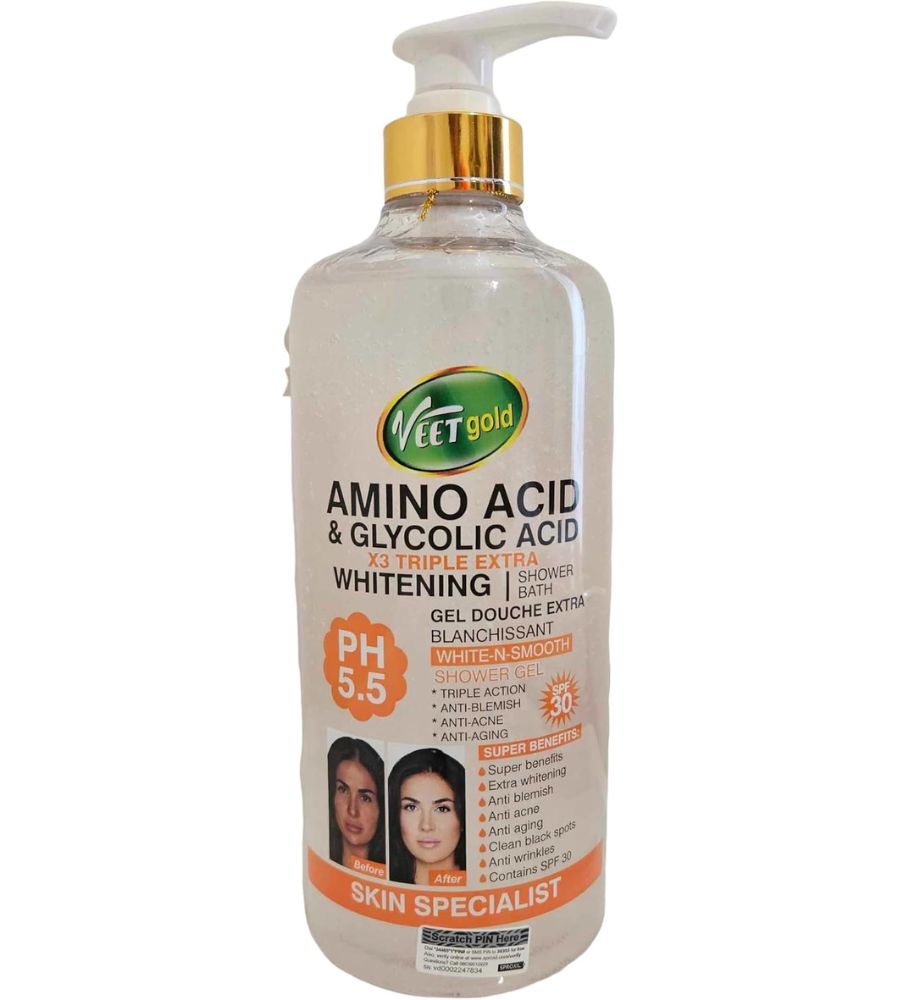 6 Veetgold Amino Acid And Glycolic Acid Face & Body Lightening Shower Bath 1000ml - Image 1